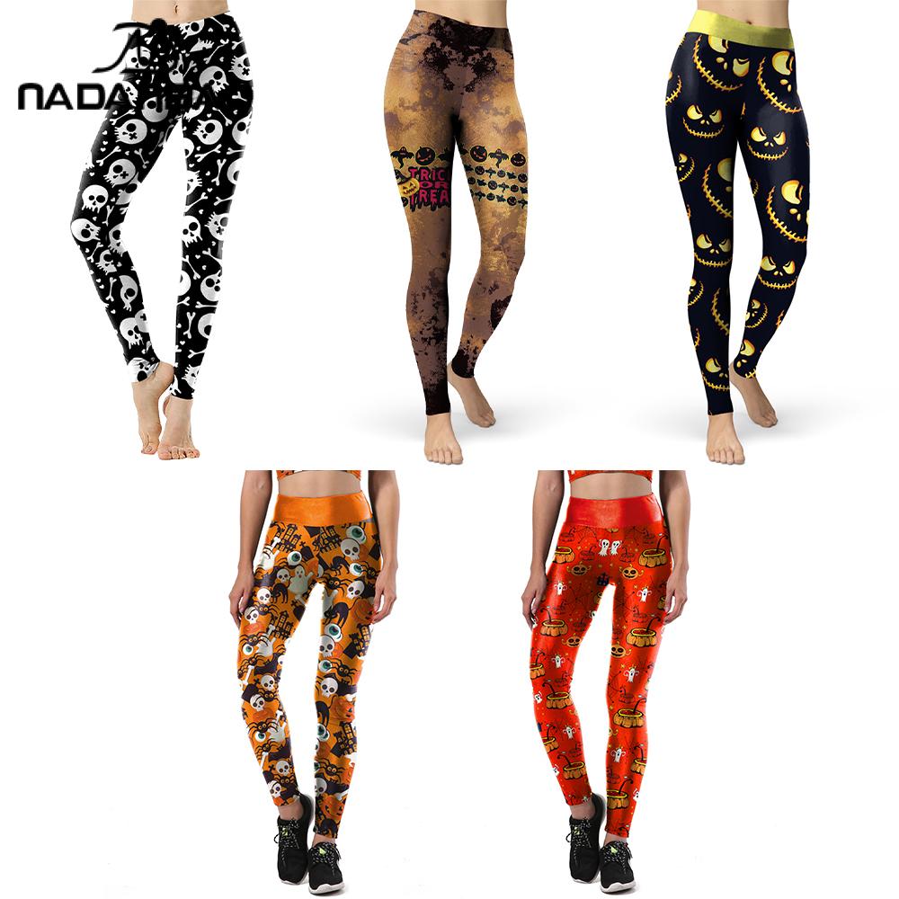 Yoga Fitness Holiday - Nadanbao Leggings con estampado de calavera