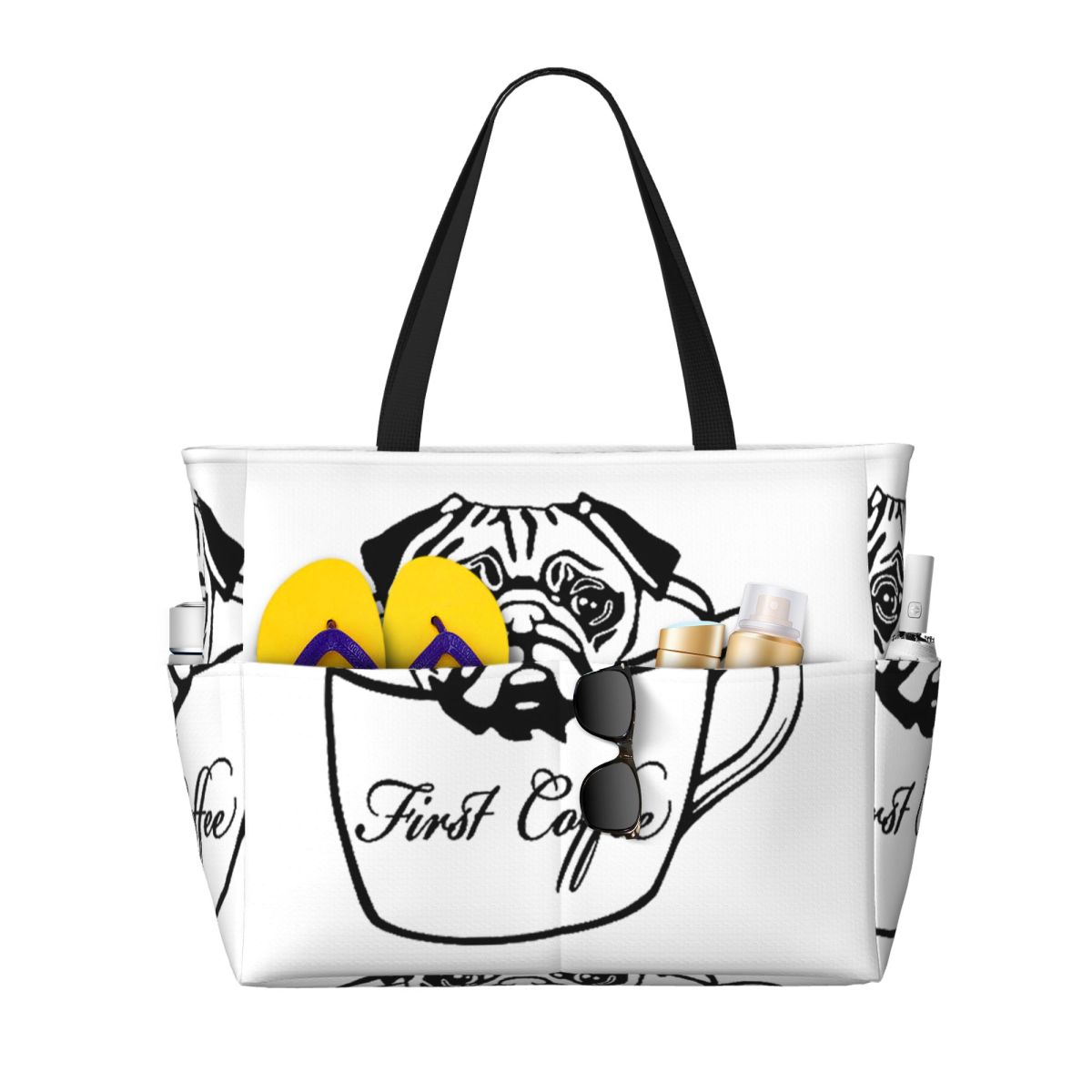 Yoga In Fitness First - Bolso de mano Pug First Coffee