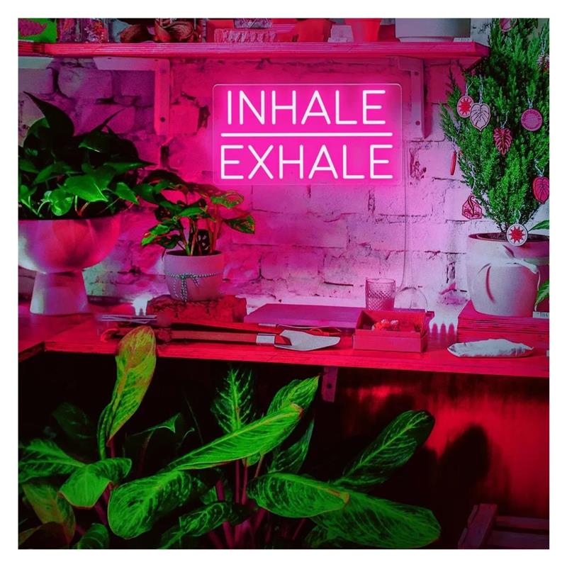 Yoga Fitness Holiday - Letrero Luminoso de Neón 'Inhale Exhale',