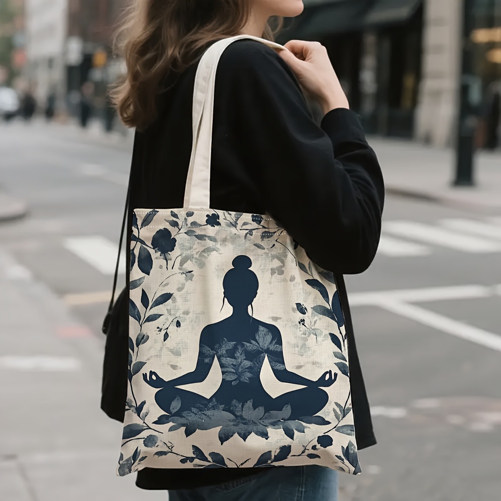 Bolso de hombro de lona con te - Yoga Fitness Holiday reseña y precio