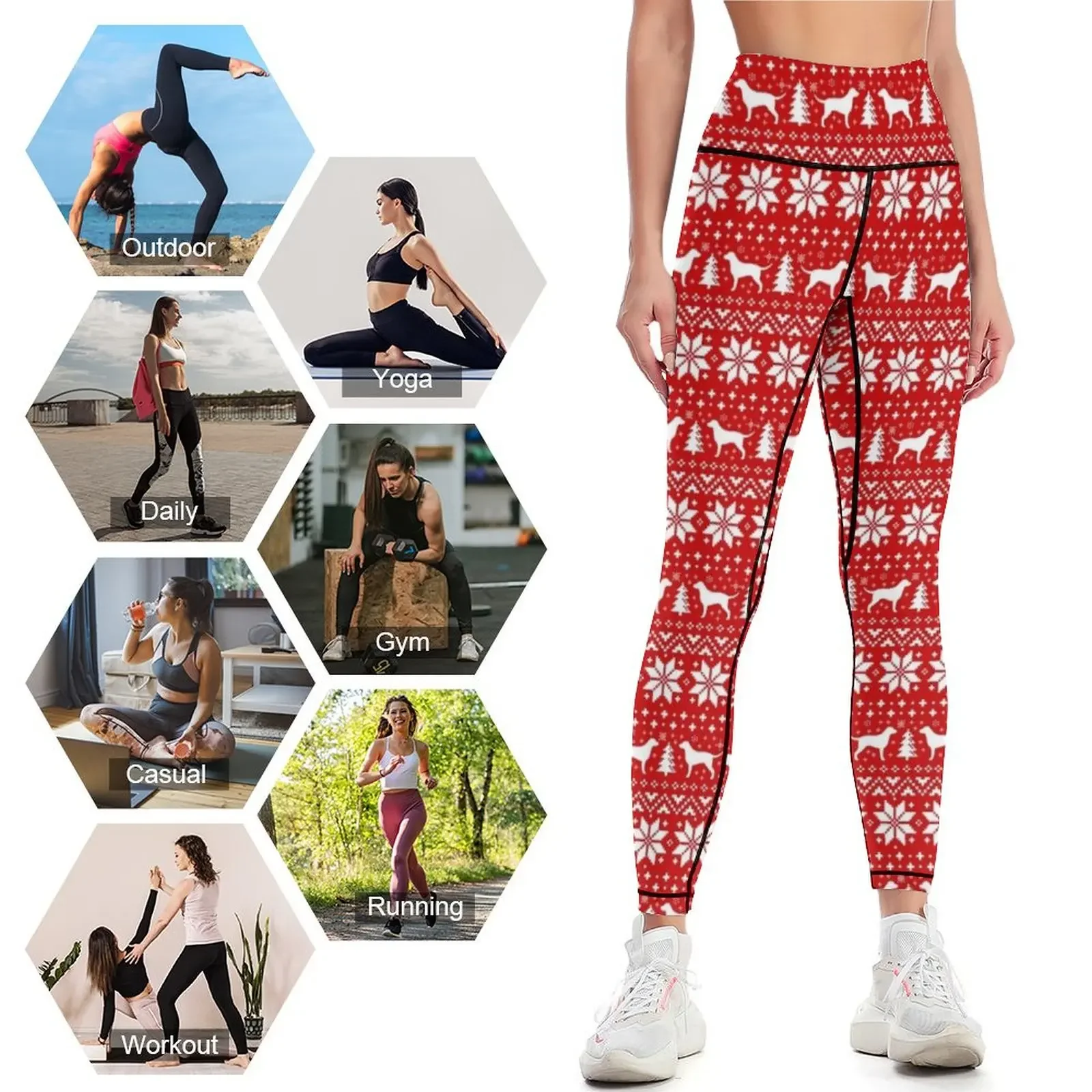 Leggings con Estampado Navideñ - Yoga Fitness Holiday reseña y precio